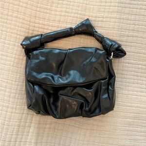 Zara Shiny Black Clutch